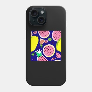 Large scale vector tropical fruits in 70s style Phone Case