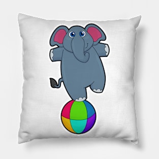 Elephant at Circus with Circus ball Pillow