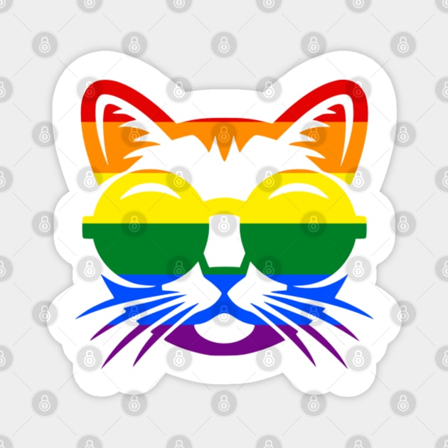 Cool cat gay pride Magnet by Geoji 