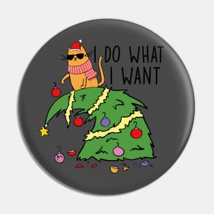 I Do What I Want - Angry Christmas Cat Pin