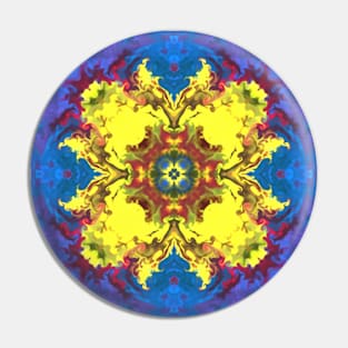 Psychedelic Hippie Yellow Blue and Pink Pin