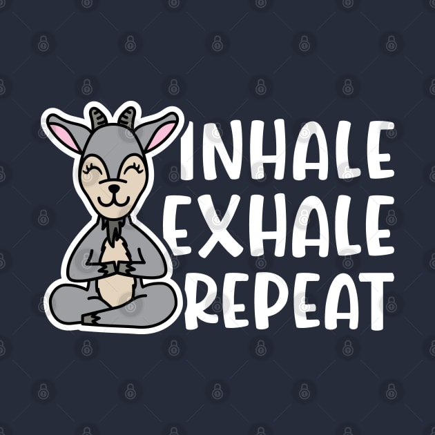 Inhale Exhale Repeat Gas Goat Yoga Fitness Funny by GlimmerDesigns