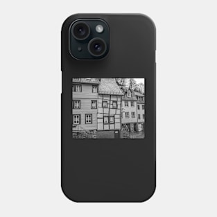 Crooked Tudor style buildings, Monschau Phone Case