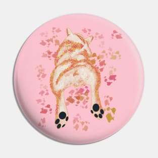 The full color of back side and ball of dog Pin