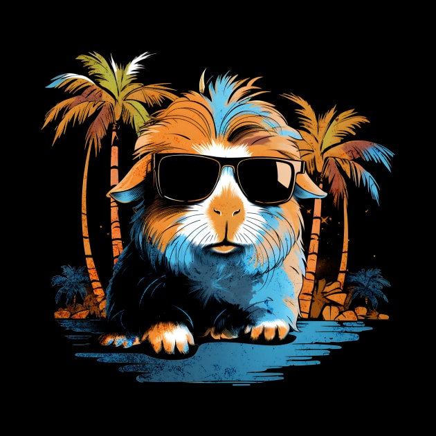 Retro Wave Brown Coronet Guinea Pig by Miami Neon Designs