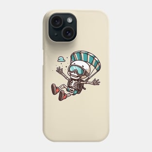 Funny skeleton Skydiving Phone Case