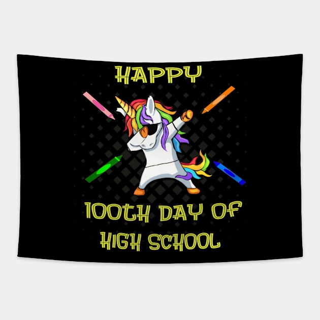 Happy 100th Day Of High School Tapestry by familycuteycom