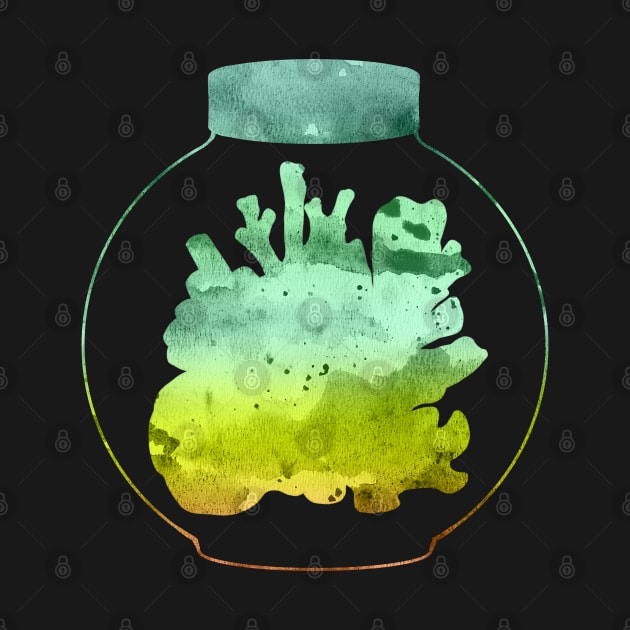 Corals in Mason Jar | Ocean | Green Gradient by Wintre2