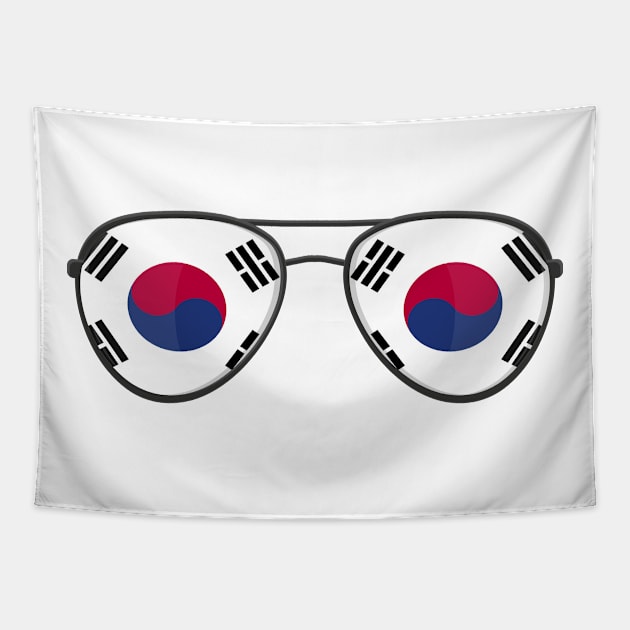 South Korea Flag Sunglasses Tapestry by BramCrye