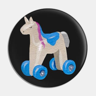 Horse on wheels Pin