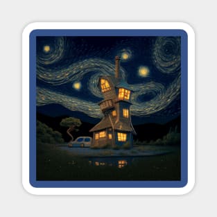 Starry Night Over The Burrow Magnet