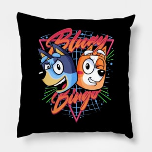 bluey bingo vintage Pillow