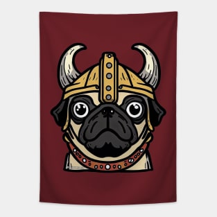 Pug Viking Tapestry