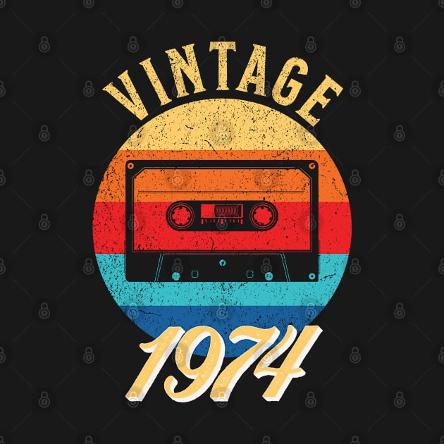 Vintage Year Since 1974 | Cassette | 48th Birthday Gift by jiromie