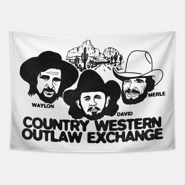 Country Western Outlaw Exchange Tapestry by darklordpug