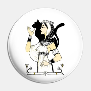 Cleopatra w black cat Pin