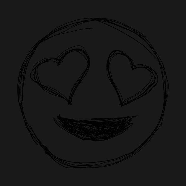 Dark and Gritty Smiley Face with Heart Eyes Emoji by MacSquiddles