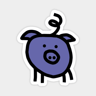 Very Peri Periwinkle Blue Animals Cute Pig Color of the Year 2022 Magnet