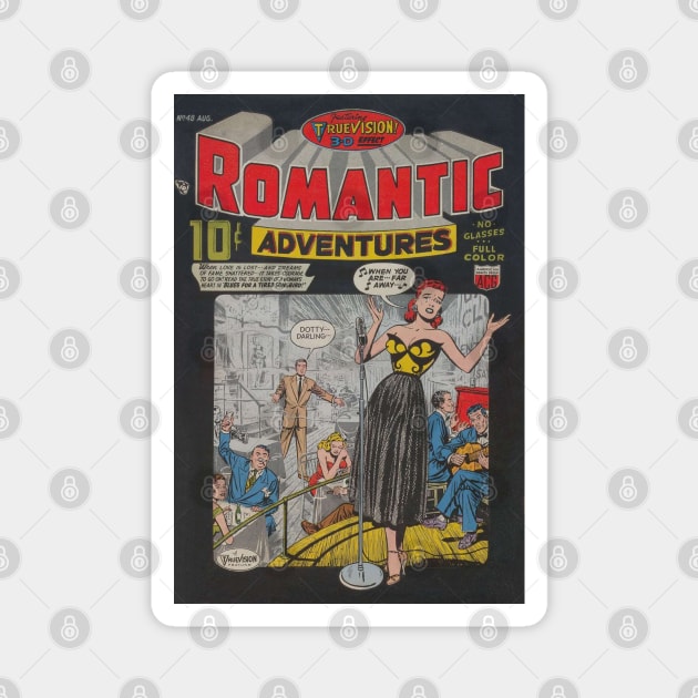 Vintage "Romantic Adventures" Cover Magnet by Slightly Unhinged