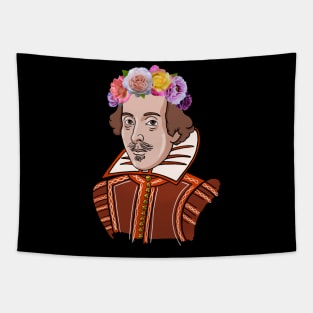 William Shakespeare - Portrait With Flower Crown Tapestry