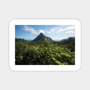 View Of Mountain Peaks Moorea Magnet