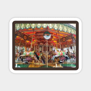 Victorian Fairground Carousel Merry go Round art Magnet