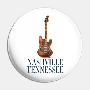 Nashville Tennessee Guitar travel print Pin