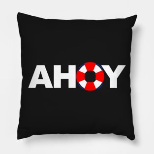 Ahoy Life Ring Fun Design Pillow