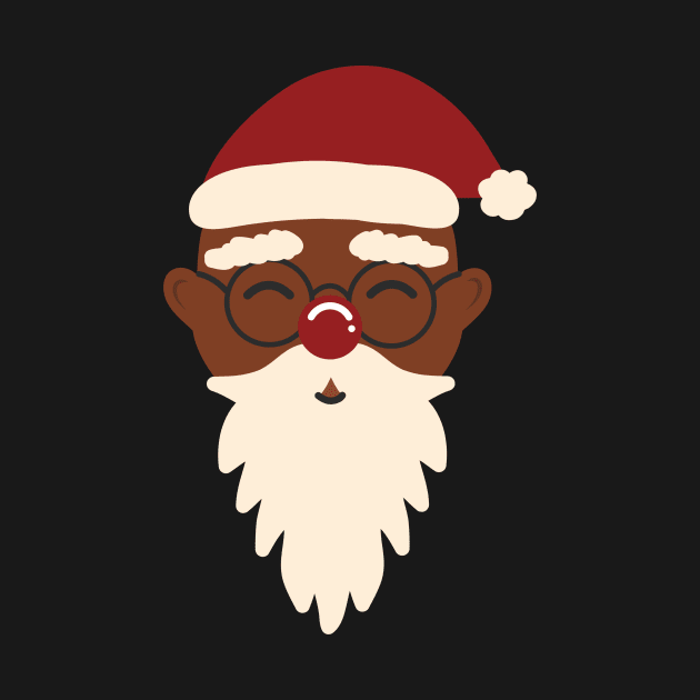 Cute Black Santa Claus African Indigenous Christmas Pattern Retro Scandinavian Aesthetic by retroyule