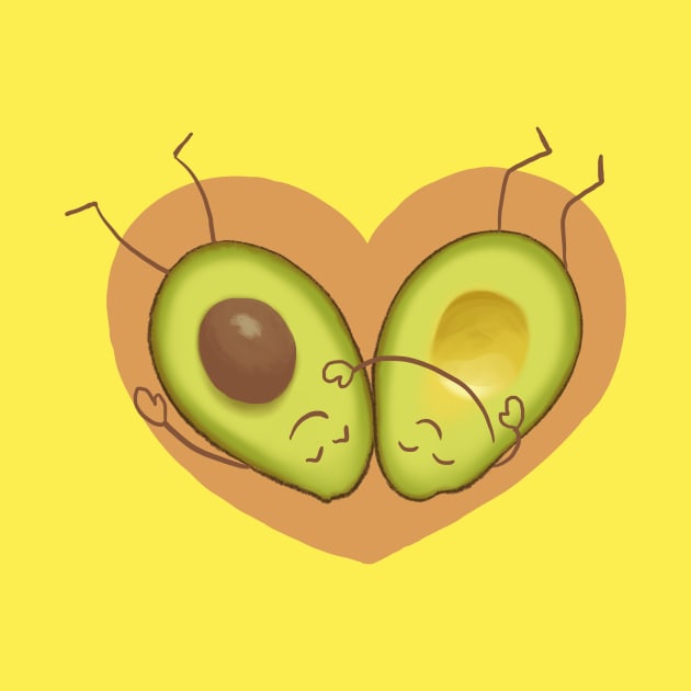 Cozy cuddling avocados by quenguyen