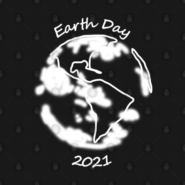 White Planet Earth Day 2021 Monochrome by ellenhenryart