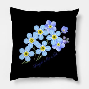 Forget-Me-Not Flower Botanical Pillow