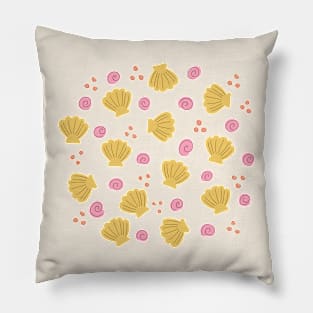 Seashells from the beach - Warm tones Pillow