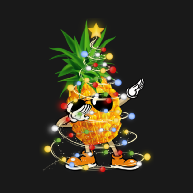 Cute Pineapple Christmas Lights Hawaiian Xmas Gift Pineapple Sunglasses
