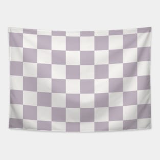 Neutral Checkered Board Purple Violet Retro Check Pattern Tapestry