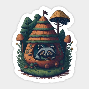 Cottagecore Raccoon Aestethic Mushrooms Cute Trash Sticker