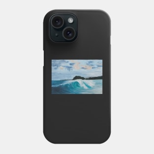 Ocean wave breaking in the shallows Phone Case