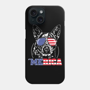 Merica Australian Cattle Dog American Flag Sunglasses Phone Case