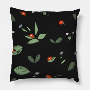 Ladybugs on leaves Pillow