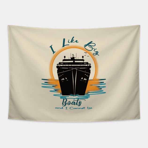 I Like Big Boats I Cannot Lie Tapestry by donamiart
