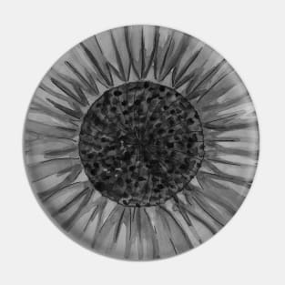 Black and white sunflower flower Pin