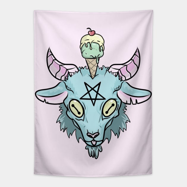 Ice cream Baphomet Tapestry by yourlocalartplug