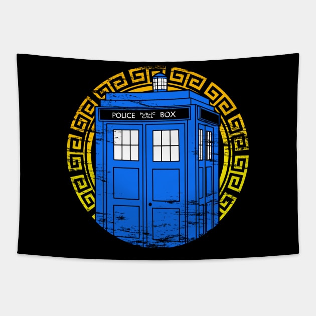 Circle Tardis Tapestry by Meca-artwork