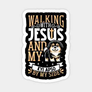 Jesus and dog - Tibetan Kyi Apso Magnet