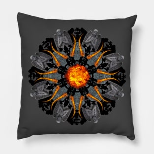 flame grave mandala Pillow