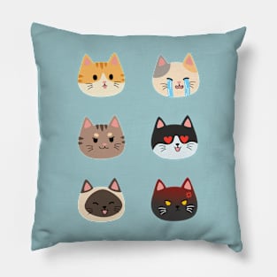 Cute Cat Emojis Pillow