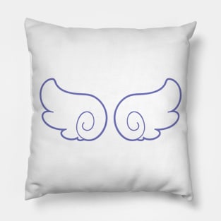 White and Blue Anime Wings Pillow