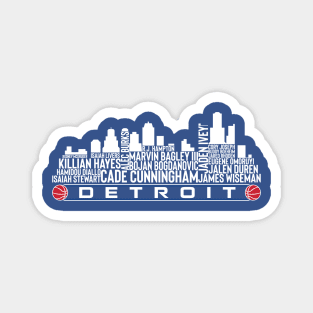 Detroit Basketball Team 23 Player Roster, Detroit City Skyline Magnet