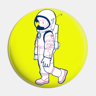 Cute astronaut woman in a spacesuit illustration Pin