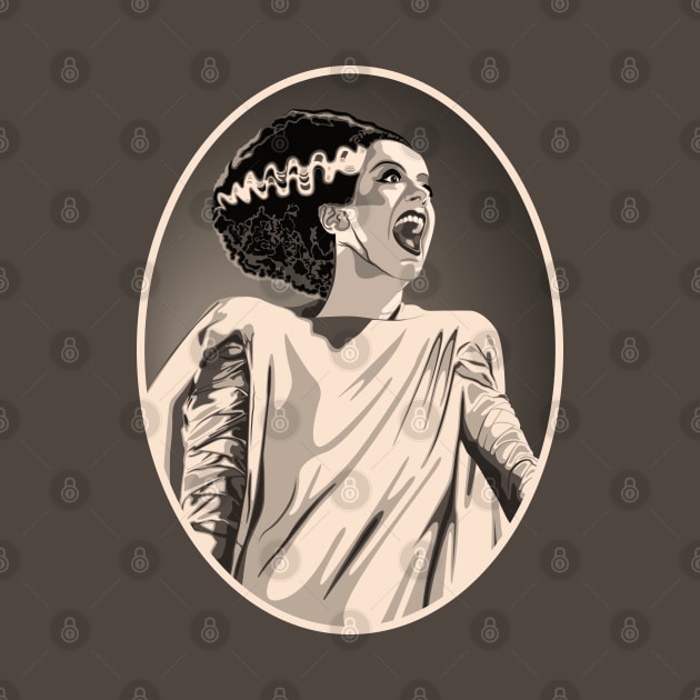 Bride of Frankenstein Portrait (Sepia) by PlaidDesign